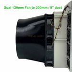 Antminer S19  S21 Shroud 8 inch - 2x12cm fan to 8 20cm Duct Dual Fan ASIC Miner