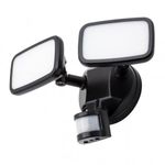 Litecraft Alma Floodlight Outdoor Twin Integrated LED with Motion Sensor - Black