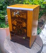 Antique Vintage Wooden Cigarette Vending Machine Dispenser With Key See Pics.