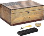 Humidor Supreme Constitution, Large Cigar Humidor Wood Box Vintage - 100 cigar