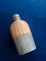 Antique glass wicker hip flask - possibly military pre war WW1