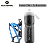 ROCKBROS Cold Insulated Cool Water Bottle with Cage 750ml Bike Kettle  PC Holder