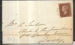 GB Queen Victoria 1841 1d Red Imperforate on 1842 Entire MX Cancel (187)