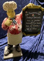 Vintage Resin Baker Chalk Board Holder 40cm high (c. 16")