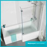 Left & Right Hand L Shaped Shower Bath & Screen 1700mm White Acrylic Bath Panels
