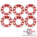 FITS SCANIA 22.5" TRUCK STEEL RED COATED HOLLOW TYPE WHEEL TRIM COVER 6PK