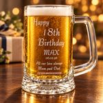 Personalised 1 Pint Glass Tankard 18th 21st 30th Birthday Free Gift Box RH