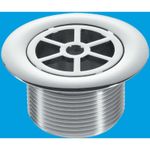 McAlpine Shower Waste Outlet / Grid,Chrome Plated on Plastic 70mm × 36mm STW70CP