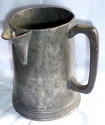 Rare Antique Pewter Quart Pub Jug, J Woirol, Duke of Cambridge, Aldershot. c1830