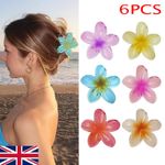 6X Flower Hair Claw Clips Hawaiian Flower Hair Claw Clips Hair Hold Jaw Clip2025