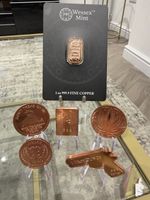Wessex Mint 1 oz .9999 Fine Copper Bullion Mixed Lot, Total 5-6oz