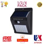 1/2/4PACK Solar Outdoor Garden Security Lamp PIR Motion Sensor Wall Lights