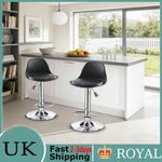 2PCS Bar Stools Adjustable Height Breakfast Swivel Chair Kitchen Cafe Pub Tool