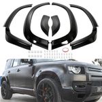 WHEEL ARCH KIT FOR LAND ROVER DEFENDER 110 L663 20+ GLOSS BLACK WIDE BODY FLARES