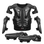 Kids Motorcycle Motocross Bike Chest Back Body Armour Protector Vest Kneepad Set