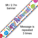 Happy Retirement 9ft Holographic Foil Party Banner Decoration
