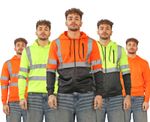 Hi Viz Vis High Visibility Jacket Hoodie Work Zip Hooded SweatShirt Fleece SMLXL