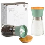 peel & prep Salt and Pepper Grinder Set - Bamboo Lids - Glass Body