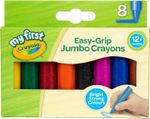 Crayola My First Jumbo Crayons 8 Pack - Easy Grip Toddler Art - Kids 12 Months+