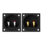 270 Square Speaker Junction Box Opening 50mm Twist Gold Banana Jacks Recessed