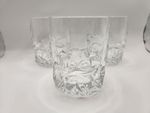 Tiffany & Co Rock Cut Crystal Double Old Fashioned Whiskey Glasses Set of 3