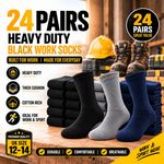  24 Pairs Men’s Heavy Duty Work Socks UK Big Foot 12-14