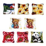 17x17Inch Flower Pattern Latch Hook Pillow Kits for for Beginner Kids Adults
