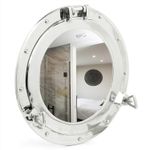 Ships Porthole Mirror 15 inch 15'' 38cm Aluminium Handcrafted New UK VAT inc