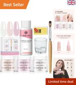 Easy Apply Acrylic Nail Kit: 3 Colors with Air Dry Formula for Healthy Nails