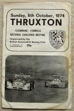THRUXTON 6 Oct 1974 BARC CLUBMANS FORMULA NATIONAL CHALLENGE MEETING Programme