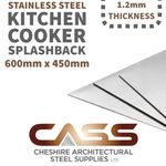 BRUSHED STAINLESS STEEL KITCHEN COOKER SPLASHBACK - 1.2mm x 600mm x 450mm