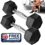 2pc Rubber Hex Dumbbells Set Weights Hand Dumbbell Home Gym Fitness Weight Lifti