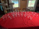 J W Hughes Cornflower Etched Stemware 