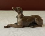 VTG Jennings Brothers Spelter Whippet/Greyhound Figurine, (Condition), 5 1/8" L