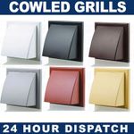 External Wall Vent Grille Cowled Louvred Cover 100mm 125mm 150mm 4" 5" 6" Duct