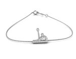 18K White Gold Lab Grown Diamond Bracelet Arabic 0.06ct - Elegant Daily Wear