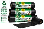 1200 DOGGY BAGS Dog Poo Puppy Waste Scooper Poop Tie handles Strong EXTRA LARGE