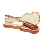 Crossrock Relief Series-Premium Wooden Case for SG Electric Guitars-Redwood