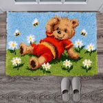 Embroidery Carpet Latch Hook kit Crochet Rug Making DIY Cushion Mat Bear