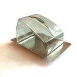 Vintage Kalmar Stainless Steel & Smoked Acrylic Cheese Dish- Denmark Danish