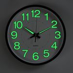 30CM Round Night Light Wall Clock Silent Quartz Luminous Clock Illuminated 12"