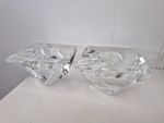 Orrefors Clear Crystal Glass Tornado Candle Holders x 2 Sweden.