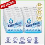 BULK BUY Easy Flush Toilet Roll Septic Tank Caravan Boat Chemical Toilet 40rolls