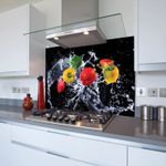 6 Peppers Toughened Glass Kitchen Splashback