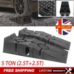2X Heavy Duty 5 Ton 2.5+2.5 Ton Plastic Car Ramp Lifting Ramps 33cm Extra Wide