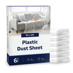 Polythene Plastic Dust Sheets for Decorating 12x9ft Furniture Floor & DIY 2/4/6