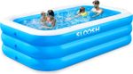 Inflatable Swimming Pool with Seats, 304.8 X 182.8 X 55.8Cm Full-Sized Blow up D