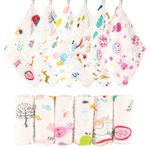 6 Pack Baby Washcloths Muslin for Girls 12x12 Inch Muslin Cloths Cotton Baby
