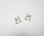1 pair of cuff link blanks for 18 mm cabochon or resin jewellery making silver