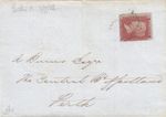 GB QV  1d red stars cover to The Central Bank of Scotland, Perth 1856